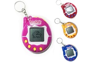 Enkomy Juguetes De Mascotas Virtuales，Máquina De Juego De Mascotas Electrónica，Máquina De Mano Mini con Llavero para Niños Adultos Color Aleatorio