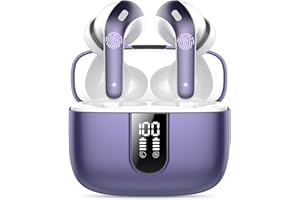 IKT Auriculares Inalámbricos Bluetooth, Auriculares Bluetooth 5.3, 4 Mic con Reducción de Ruido ENC, 50H con Graves, Cascos Inalambricos Bluetooth IP7 Impermeable, Carga Rápida USB-C, Ajuste Cómodo