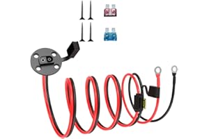 ELFCULB 14AWG 5FT SAE Power Socket Sidewall Port to Ring Terminal Extension Cable with 10A 15A 20A Fuses for Solar Generator, Battery Charger (1.5M)