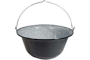 troph-e-shop Gulaschkessel Topf Emaille 22 Liter Suppentopf Hordentopf Gulaschtopf für 22-26 Personen