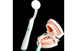 Nuanchu Miroir Dentaire avec Lumière Miroir Dentaire Miroir Buccal Miroir d'Inspection Miroir Buccal pour Soins Dentaires, Vert