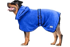 Bella & Balu Peignoir pour Chien en Microfibre – Peignoir pour Grand Chien Absorbant pour séchage après baignade, Bain ou Sortie sous la Pluie (L | Bleu)