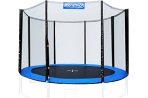 Monzana® Red Seguridad Trampolín Ø183/244/305/366/427cm Repuesto Reemplazo Cama Elástica Exterior Resistente Rayos UV 6-8 Postes Protección Infantil