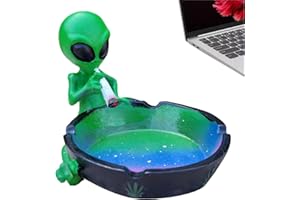 ATAGOR Cendrier Alien, Cendrier À Cigarettes Coupe-Vent, Cendrier À Cigarettes Pour Intérieur Ou Extérieur Pour Fumeurs, Cendrier À Bureau Pour La Décoration La Maison Et Les Bureaux Cadeaux Fant