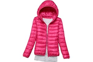 PENGNIAO Lightweight Down Jacket Women with Hood Womens Down Coats Women's Ultra Light Packable Down Jacket Down Filled Coat Parka Quilted Padded Hooded Puffer Jacket Ladies Bubble Puffa Jacket Winter