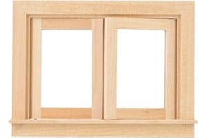 CIKONIELF Ventana de Madera en Miniatura Mini Ventana Blanca Casa de muñecas Adorno de Bricolaje Juego de Muebles de simulación en Miniatura Juguete Educativo Regalo de cumpleaños