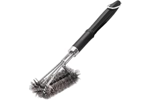 ‎GRILLFÜRST Grillfürst Premium Grillbürste mit Edelstahl Borsten und schraubbarem Griff, 45 cm - Grill Reinigungsbürste für Grillrost, Grillrost Bürste mit langem 3-Fach Bürstenkopf