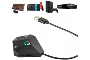 KOIIKO Tastatur und Maus Adapter für Nintendo Switch/PS4/PS3/Xbox One/Xbox 360 Consoles, Gaming Tastatur Maus konverter Support Custom Mapping & Mouse Sensitivity Adjustment