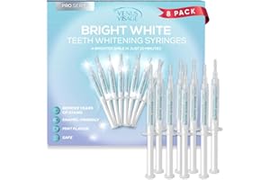 Venus Visage Teeth Whitening Gel Syringes (8 Pack) - Teeth Whitening Kit Refill for Trays - No Sensitivity - Visible Results (3 ml/0.10 fl oz Each)