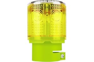 Aolyty Luz de Advertencia, Solar Intermitente Ráfaga LED Luz, Superbrillante de 360 grados, IP45 Impermeable, Luz Solar Estroboscópica para Emergencia (Amarillo)