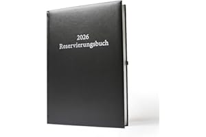 2026 ADINA Dickes Reservierungsbuch A4 2 Seiten pro Tag schwarz