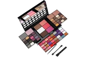 PhantomSky 74 Couleurs Fard à Paupières Palette de Maquillage Cosmétique Set avec Correcteur, Fard à Joues, Poudre Pressée et Rouge à Lèvres - Parfait pour une Utilisation Professionnelle et Quotidienne