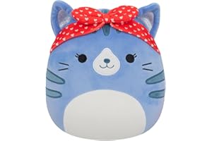 Squishmallows Original 7.5-Inch Carizma the Blue Tabby Cat - Valentine's Plush