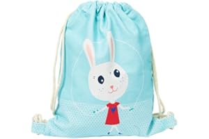 DRAEGER PARIS 1886 Draeger – Mochila para niños pequeño conejo – Bolsa de tela 100% algodón – Ideal para guardar juguetes o sabores