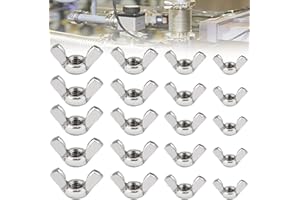 FIGFYOU 60 Pcs Wing Nuts, M4 M5 M6 M8 Butterfly Nut Zinc Plated Butterfly Wing Nuts Screws Hand Twist Tighten Ear Wingnuts Fasteners Nuts Wing Nuts Assortment Kit for DIY Tools（15 per size）