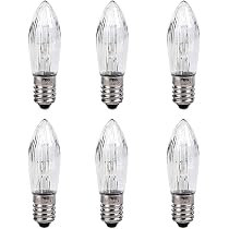 Com-four 6 Candele Ondulate Per Archi Di Schwipp &ndash; Lampadine Di Ricambio 23V / 3W, Filettatura E10, Per Lucine E Piramidi Natalizie