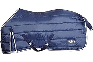 Saxon Channel Quilt Stable Standard Neck Medium Horse Rug, Navy/White, 6'9