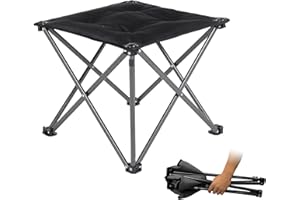 ‎FUNDANGO FUNDANGO Campinghocker Faltbar Ultraleicht, Tragbarer Klapphocker Camping Hocker mit Tragetasche, Klappbarer Hocker Falthocker für Camping Wandern Angeln, Angelhocker bis 150KG belastbar, Schwarz