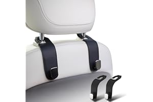 Nayyana Lot de 2 crochets pour appuie-tête de voiture en cuir pour porte-monnaie et sacs, accessoires d'organisation de voiture, crochets pour appuie-tête pour sacs à main et sacs, crochets de voiture