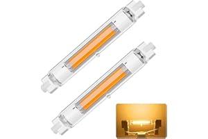 Dvnoua R7S LED 118mm Dimmerabile 30W, Lampadina R7S LED 118mm Equivalenti a 300W Lampada Alogene, Lampada R7S LED Bianca Calda 3000K, 3000LM Nessun Sfarfallio, Illuminazione Fascio 360°, 2 Pezzi