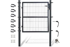 Sonnewelt Brama ogrodowa, antracytowa, 100 x 100 cm, drzwi ogrodowe z zamkiem, drzwi ogrodzeniowe, do ogrodu, furtki