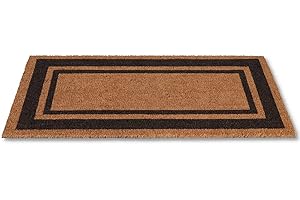 CASATESSILE CASA TESSILE Zerbino in cocco SUPER cm 50X100 per Esterno Porta Entrata, Retro Antiscivolo Tappeto Raschiafango - MARRONE