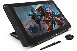 HUION Kamvas 13 Tableta Gráfica con Pantalla?Monitor de 13.3 Pulgadas con Pantalla Full HD de 1920 x 1080 de 120% sRGB Gamut Compatible con Android/Windows/Mac con Soporte Ajustable, Negro