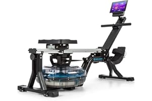 Capital Sports Water Rowing Machine, 13L Rower w/ 8-Level Water Resistance, 80 cm Slide Rail, LCD Training Monitor & Fitness Data, Cardio Machine w/ Ground Rollers, Water Rowing Machines for Home Use