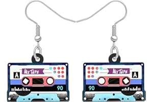BAMAY Vintage Kassettenband Ohrringe baumeln Herzschmuck 80S 90S Nostalgie Geschenke für Frauen Mädchen Statement Ohrringe