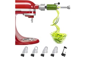 Bestand Lot de 5 pinces à spirales compatibles avec le mixeur KitchenAid Livré avec pelure, âme et tranche, trancheuse à légumes (pas de spiraliseur de marque Kitchaid)