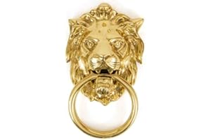 From The Anvil Türklopfer aus poliertem Messing mit Löwenkopf