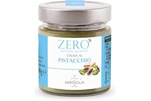 Agrisicilia crema spalmabile al Pistacchio zero% zuccheri aggiunti con poche calorie e ideale per colazione e merenda vasetto da 200 grammi