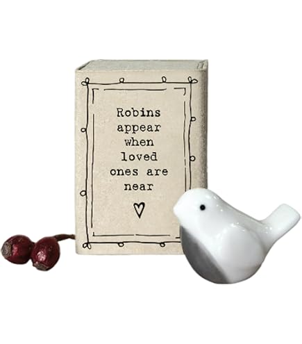 East Of India Mini Scatola Di Fiammiferi In Ceramica Con Stella E Frase Sugli Amici, 4,5x3,4x2 Cm