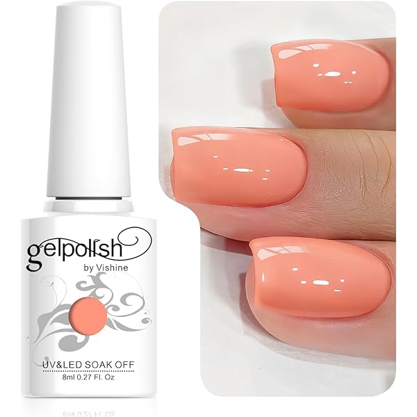 Vishine Gelpolish Salon Manucure Soak Off UV LED Vernis à Ongles Gel Vernis Couleur Paillettes Rose (1326