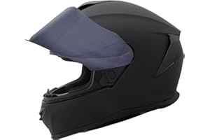 Zorax Falcon Matt Black L (59-60cm) Full Face Motorbike Helmet ECE 22.06 Approved + Extra Dark Smoke Visor
