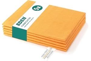 Eden SERPILLIÈRES Microfibres pour Laver Les SOLS - Serpillières Orange 5 pièces - 50x60cm - Polyvalentes et très absorbantes - pour Le Nettoyage des sols XX-Large CHAE0002N