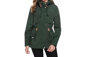 Gyabnw Abrigos Impermeables para Mujer Ligera Chaqueta Cortavientos Chubasquero Secado Rápido Chaqueta Deportiva con Capucha