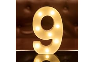 FOCUX LED Number Lights Sign Light Up Number Lights Sign for Night Light Wedding Birthday Party Battery Powered Christmas Lamp Home Bar Decoration