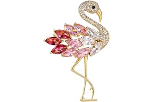 ETHLOMOER Flamingo Brooch Pin for Women - Elegant Rhinestone Crystal Lapel Pin, Perfect for Dress Hat Bag Suit Tie, Great Flamingo Gift and Fashion Accessory…