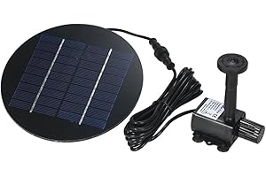 Decdeal Solar Pond Pump 9V 1.5W Solar Water Pump Solar Powered Fountain Kit Submersible Brushless for Bird Bath Pond Pull Garden
