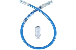 GOSKNOR Manguera para Pistola Engrasadora con Acoplador, Conector para Pistola Engrasadora Kit de Accesorios para Pistola Engrasadora Manguera Flexible con Resorte de Resina para Rosca NPT de 1/8" (Azul)