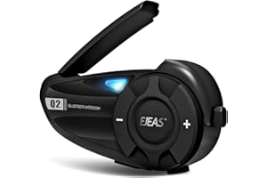 EJEAS Q2 Interfono Moto Bluetooth, Casco Moto Cuffie Bluetooth 5.1 con Riduzione del Rumore FM e CVC per 2 Persone Interfono Full Duplex (1 Confezione)