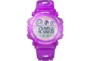HMJIA Montre Enfant Garcon Fille pour 5-16 Ans, Montre Numérique Enfant étanche 5ATM avec Alarme/Date/Chronomètre/LED