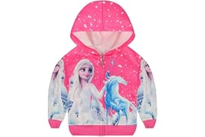 TEMOLIE Sudadera con capucha con estampado de animales en 3D para niñas pequeñas, para otoño e invierno, linda chaqueta de unicornio, ropa para niños