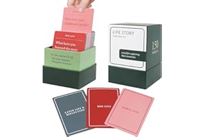 Fangoo 150 Life Story Interview Kit Cards for Family Game Night, Get to Know Parents and Grandparents, Dinner Conversation Cards