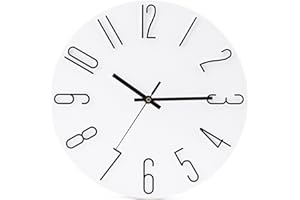 EMITDOOG Wall Clock Modern Kitchen Clocks - Silent Non Ticking Wall Clock 12 Inch Quartz Battery Operated Digital Quiet clocks for Bedroom Room Office Living Decorative Wall Clocks(White)