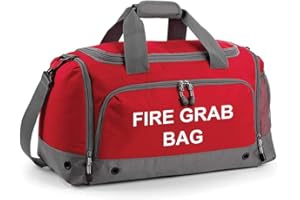 WORKWEAR WORLD School Evacuation Fire Grab Bag - Printed Red Emergency Kit & Documents 30 Litre Holdall Bag