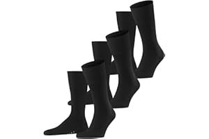 FALKE Herren Airport 3-Pack Socken atmungsaktive klimaregulierende geruchshemmende Wolle Baumwolle verstärkt flache Naht druckfreie Fußspitze einfarbig leicht Business Alltag Multipack 3 Paar