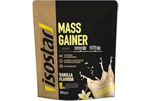 ISOSTAD Isostar Mass Gainer Poudre pour Boisson Hyperprotéinée, Vanille, 700 g 14 Boissons