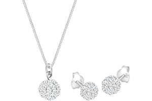 Elli Schmuckset Damen Kugel mit Kristalle in 925 Sterling Silber
